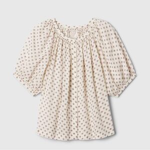 Cream Gap Doen Floral Short Sleeved Blouse- L